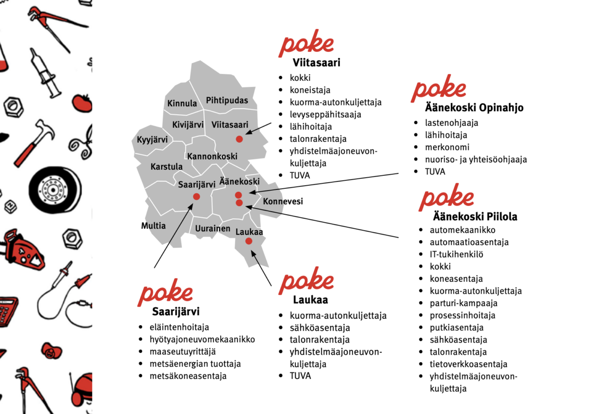Poken alat eri toimipisteillä