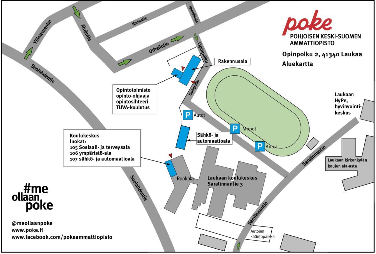 POKE Laukaa koulukeskuksen aluekartta